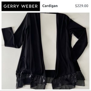 NWOT - SM Open Cardigan with Sequins & Chiffon Hem